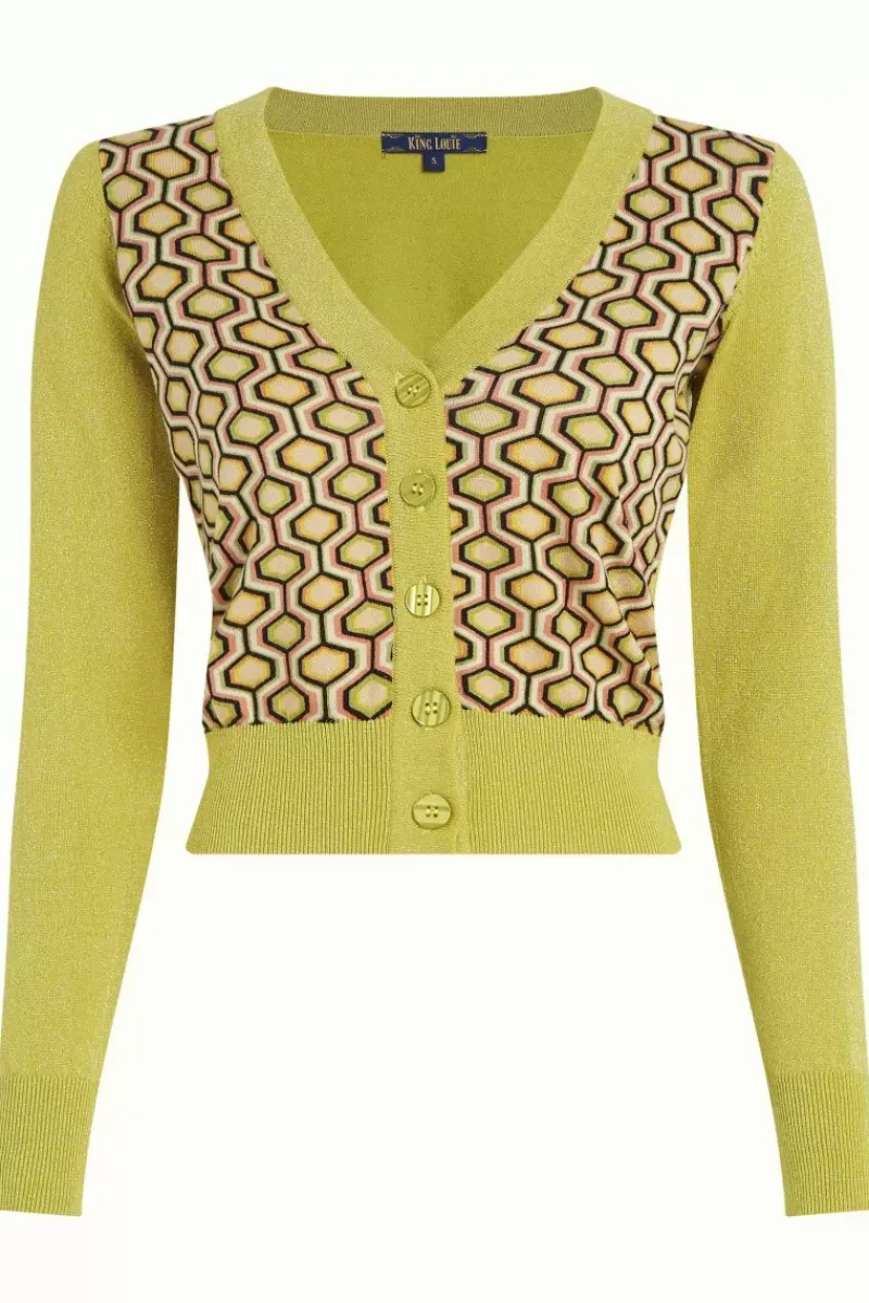 King Louie Vesten<Cardi Deep V Top Rocchi Lentil Green