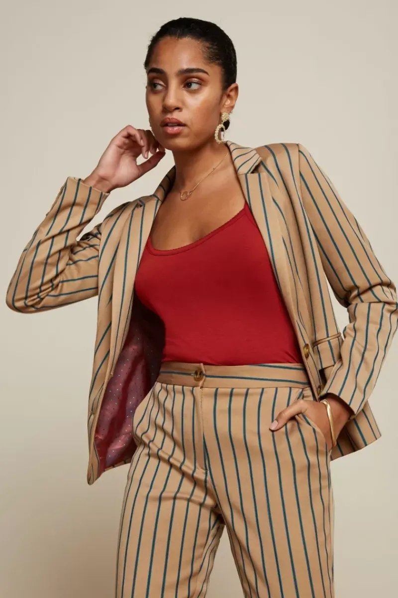 King Louie Jassen & Blazers<Daisy Blazer Cubano Stripe Latte