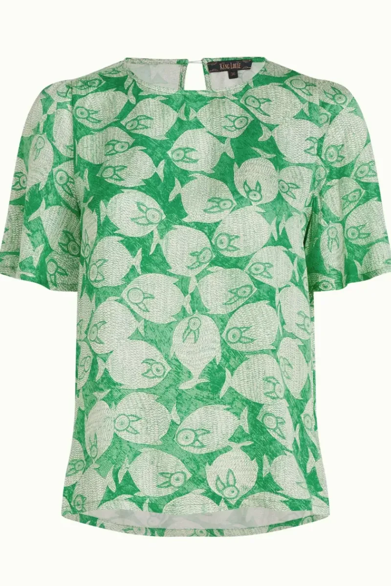 King Louie Blouses<Lizzy Top Luna Lagoon Green