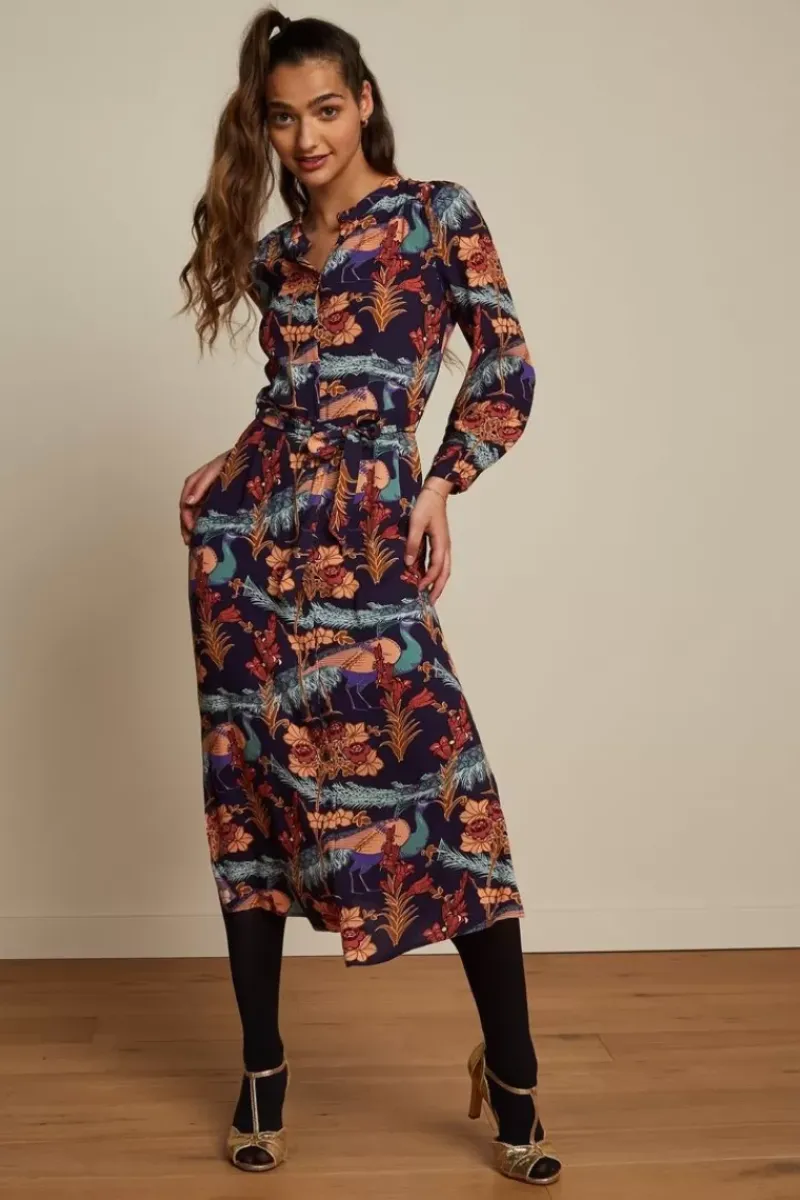 King Louie Jurken<Stella Midi Dress Manhattan Blue