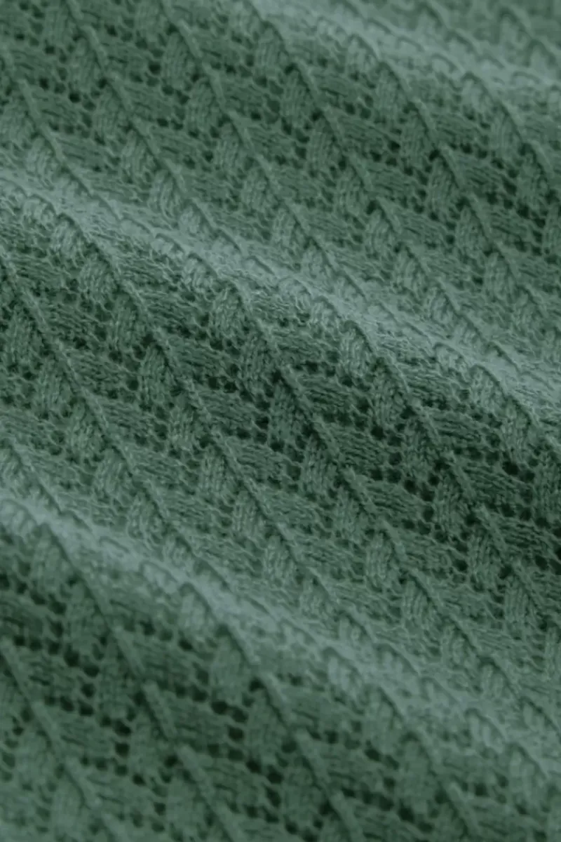 King Louie Tops & Shirts<Agnes Ajour Top Cottonclub Smoke Green