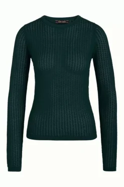 King Louie Tops & Shirts<Agnes Ajour Top Cottonclub Pine Green