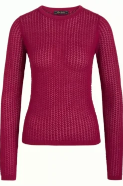 King Louie Tops & Shirts<Agnes Ajour Top Cottonclub Beaujolais Red