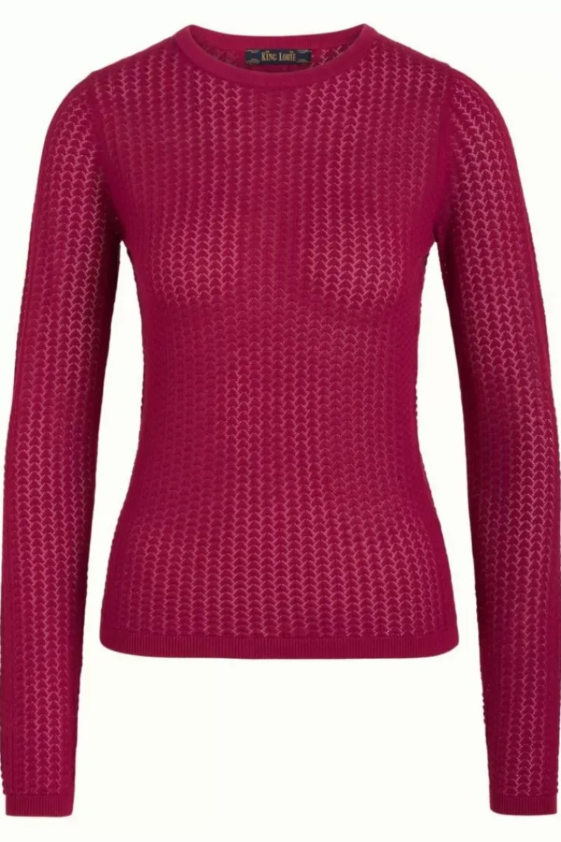 King Louie Tops & Shirts<Agnes Ajour Top Cottonclub Beaujolais Red