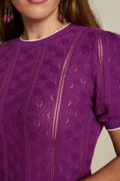 King Louie Tops & Shirts<Agnes Puff Top Herrero Sparkling Purple