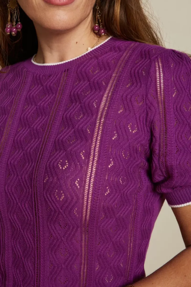 King Louie Tops & Shirts<Agnes Puff Top Herrero Sparkling Purple