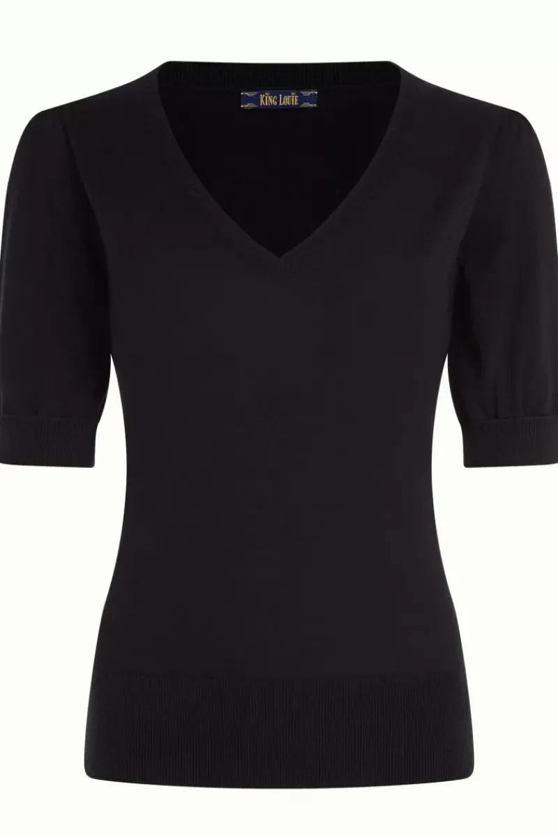 King Louie Tops & Shirts<Agnes V Puff Top Cottonclub Black