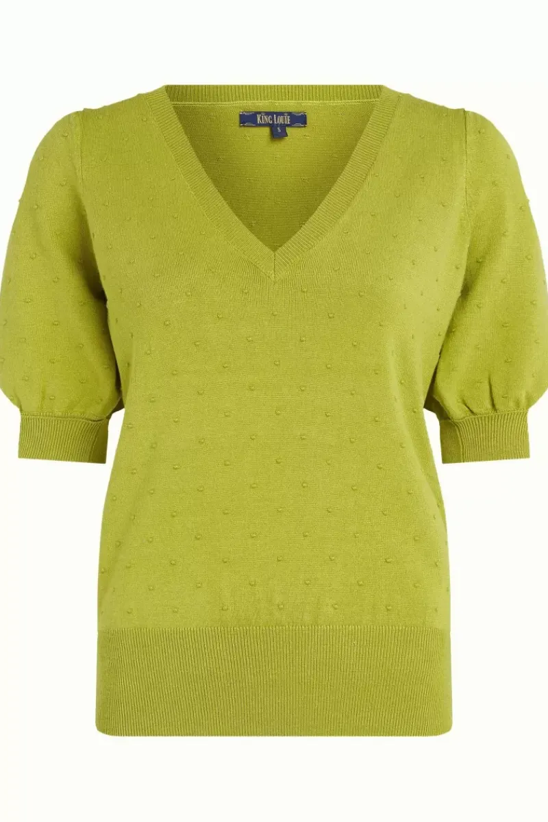 King Louie Tops & Shirts<Agnes V Puff Top Droplet Cress Yellow