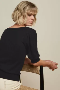 King Louie Tops & Shirts<Agnes V Puff Top Droplet Black