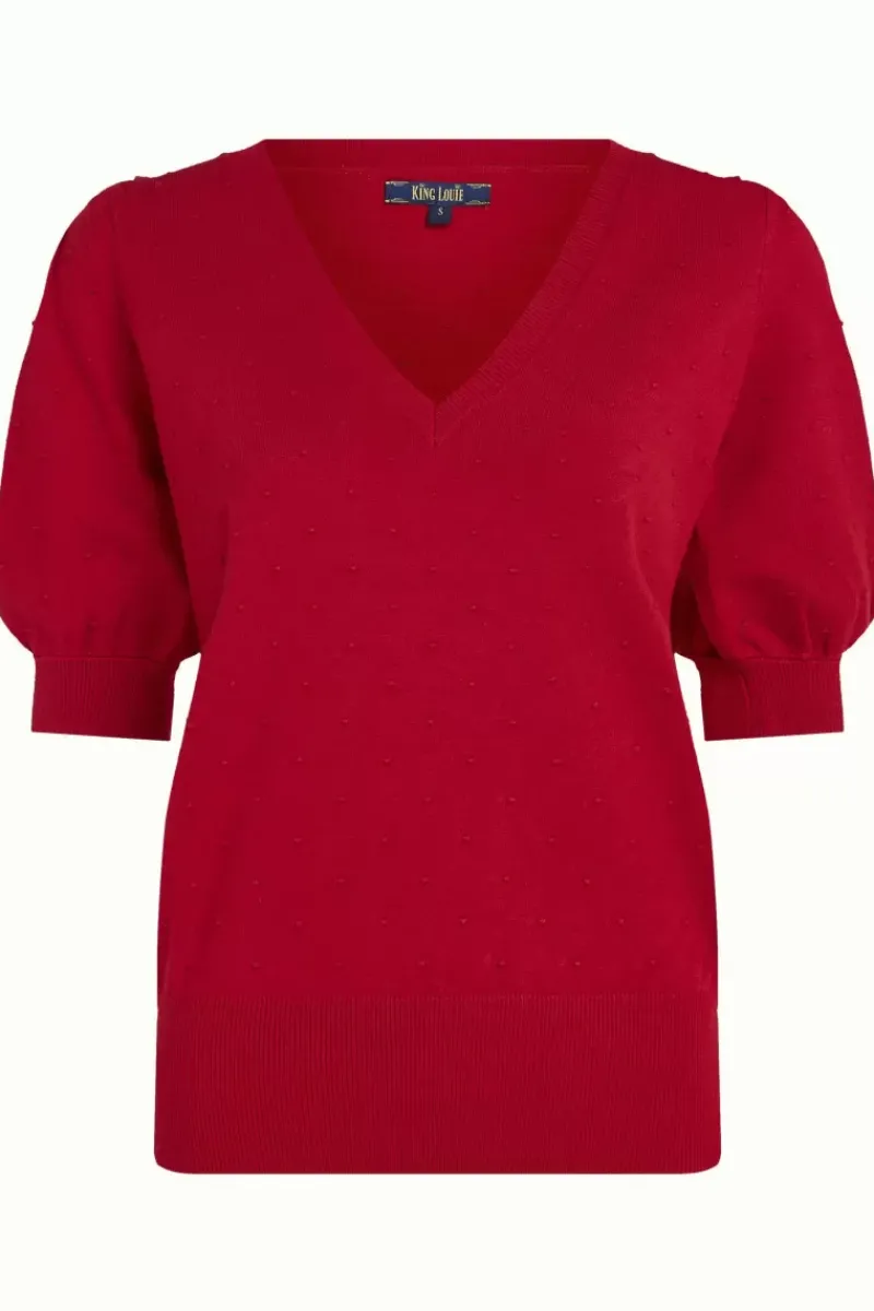 King Louie Tops & Shirts<Agnes V Puff Top Droplet Chili Red