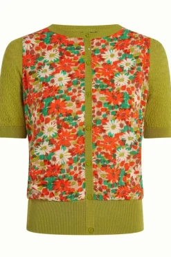 King Louie Vesten<Ajour Knit Cardi Keylime Spicy Orange