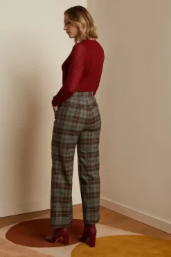 King Louie Broeken<Alba Pants Jones Check Smoke Green