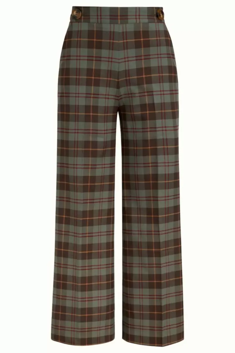 King Louie Broeken<Alba Pants Jones Check Smoke Green
