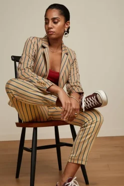 King Louie Broeken<Ann Pants Cubano Stripe Latte