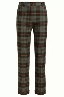 King Louie Broeken<Ann Pants Jones Check Smoke Green