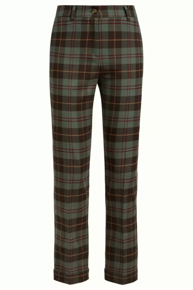 King Louie Broeken<Ann Pants Jones Check Smoke Green
