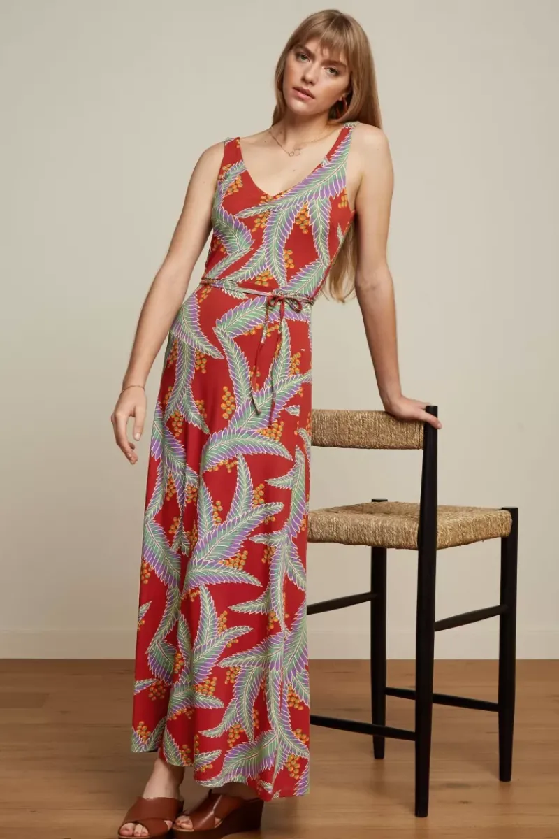 King Louie Jurken<Anna Maxi Dress Monserrat Sienna Red
