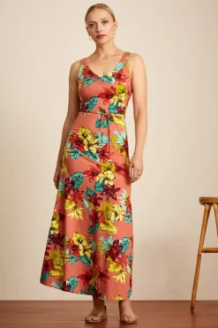 King Louie Jurken<Anna Maxi Dress Paraiso Apricot Pink