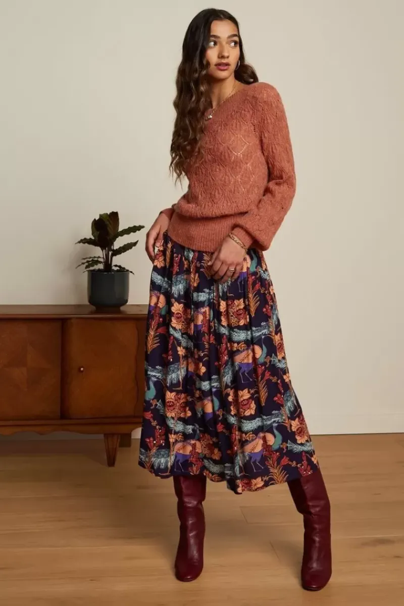 King Louie Rokken<Arianna Pleat Skirt Manhattan Blue
