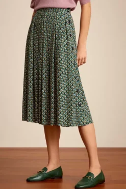King Louie Rokken<Arianna Pleat Skirt Pinar Deep Teal