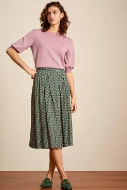 King Louie Rokken<Arianna Pleat Skirt Pinar Deep Teal