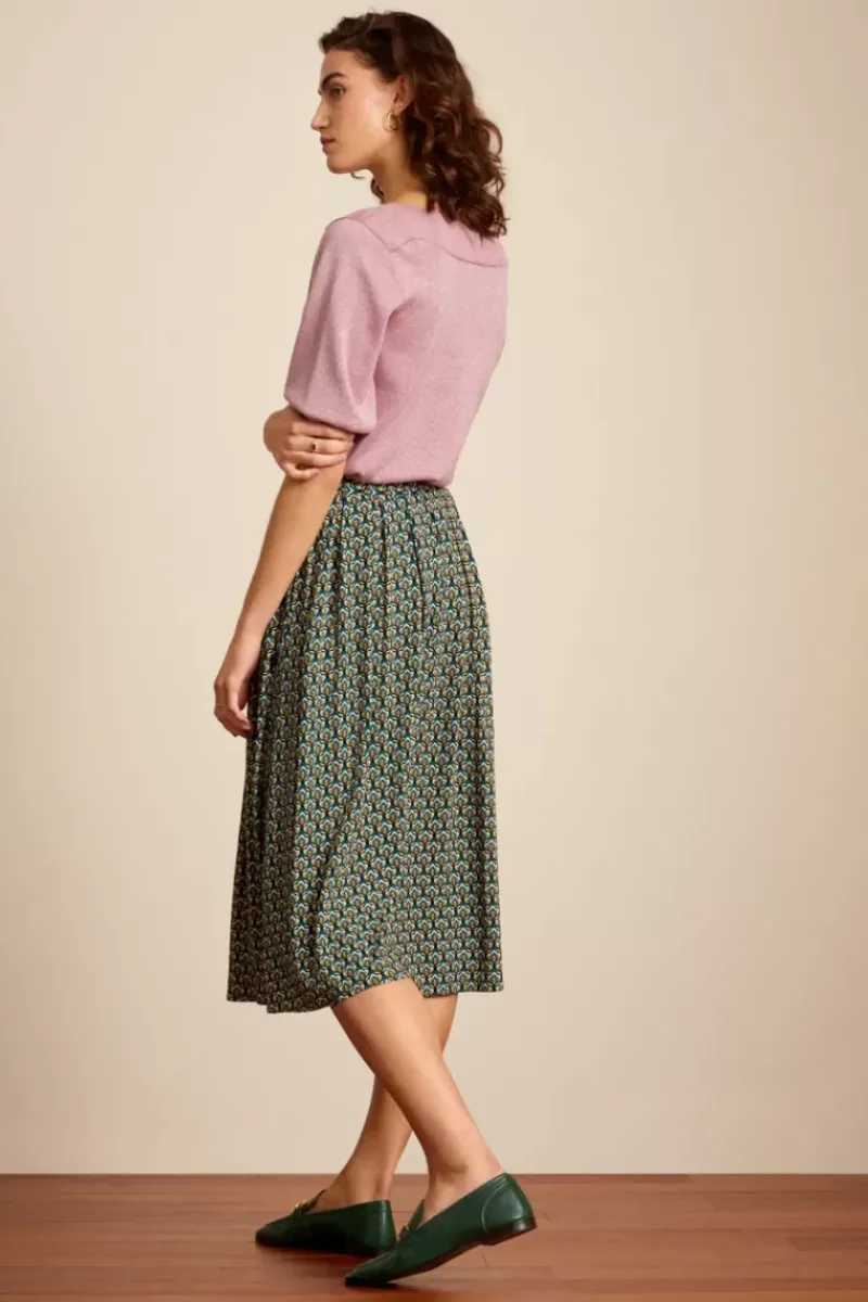King Louie Rokken<Arianna Pleat Skirt Pinar Deep Teal