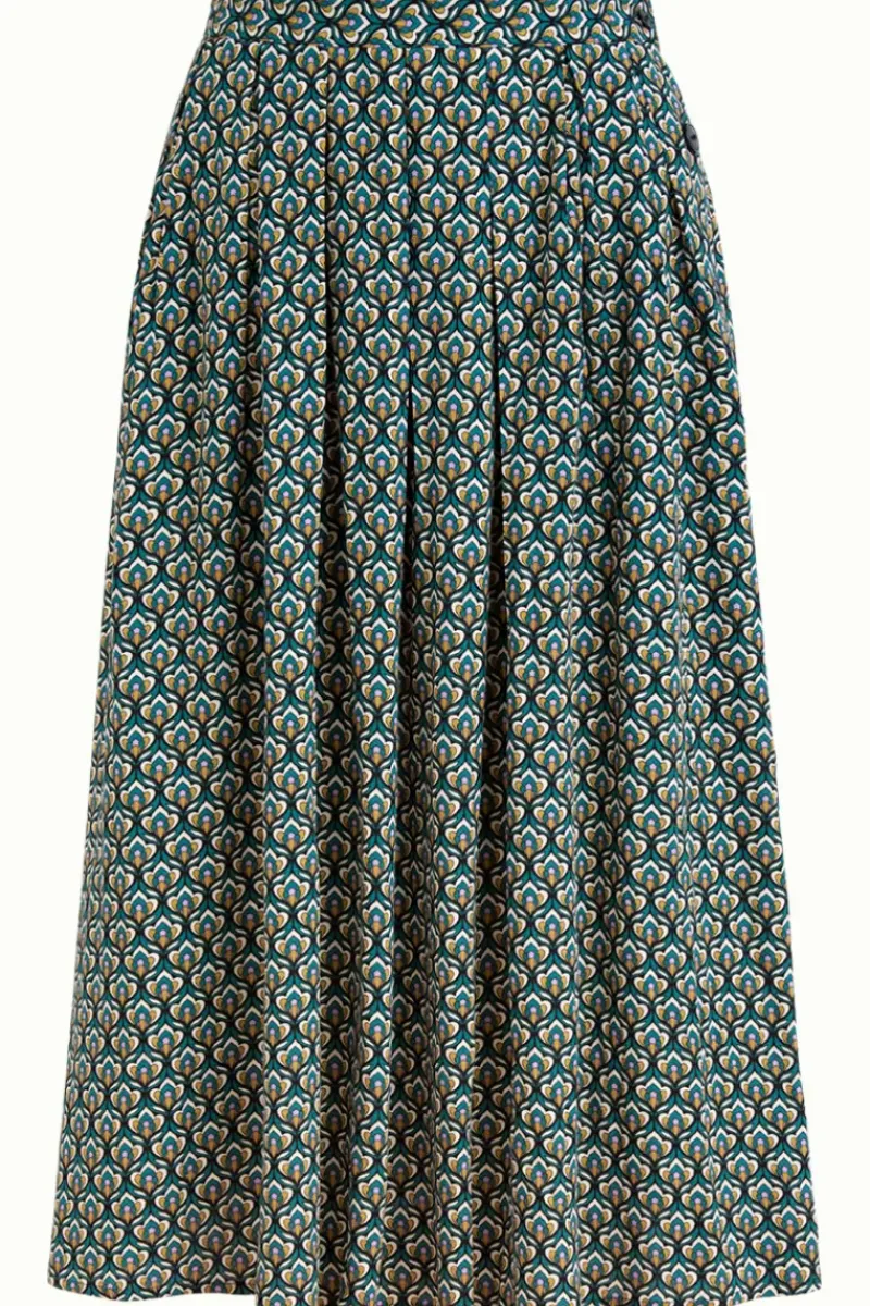 King Louie Rokken<Arianna Pleat Skirt Pinar Deep Teal