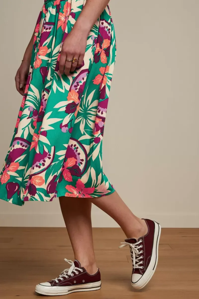 King Louie Rokken<Arianna Pleat Skirt Riri Aqua Green