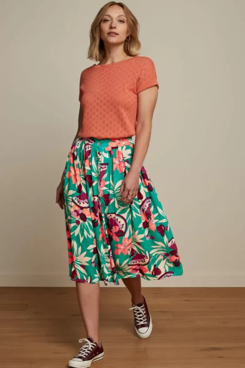 King Louie Rokken<Arianna Pleat Skirt Riri Aqua Green