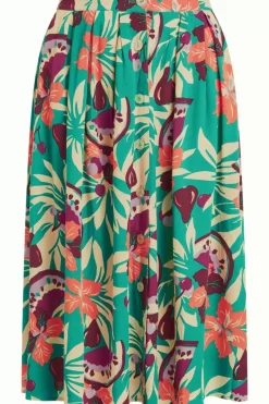 King Louie Rokken<Arianna Pleat Skirt Riri Aqua Green