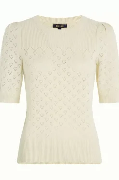 King Louie Tops & Shirts<Bella Knit Top Heart Ajour Cream