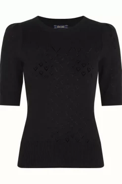 King Louie Tops & Shirts<Bella Knit Top Heart Ajour Black