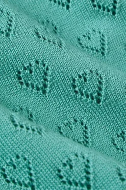 King Louie Tops & Shirts<Bella Knit Top Heart Ajour Aqua Green
