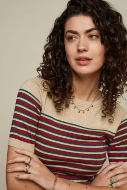 King Louie Tops & Shirts<Bella Top Ruiz Stripe Beaujolais Red