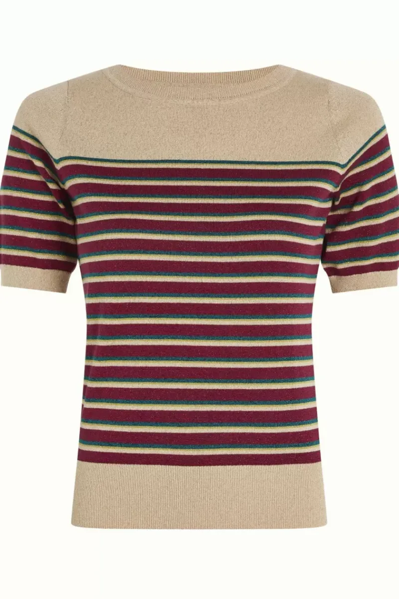 King Louie Tops & Shirts<Bella Top Ruiz Stripe Beaujolais Red