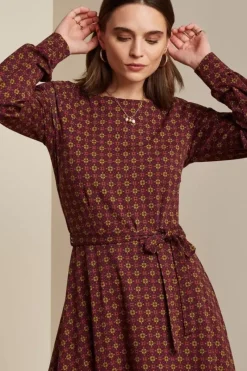 King Louie Jurken<Betty Dress Rogers Bordeaux Red