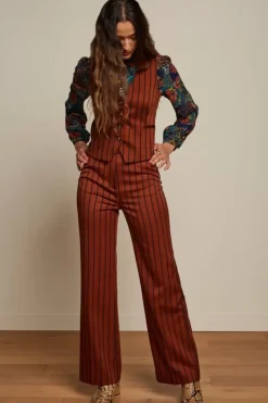 King Louie Tops & Shirts<Bianca Gilet Cubano Stripe Patina Brown