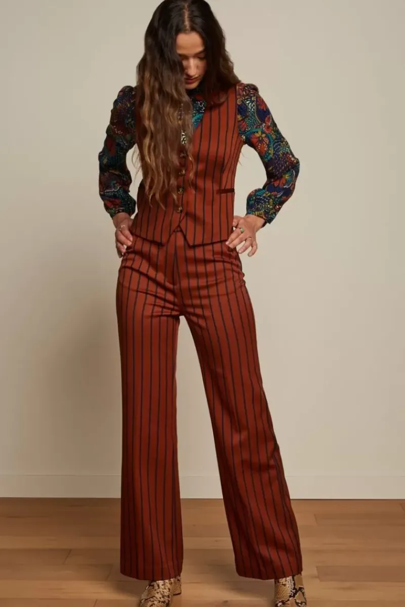 King Louie Tops & Shirts<Bianca Gilet Cubano Stripe Patina Brown