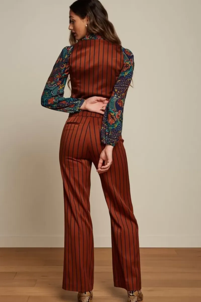 King Louie Tops & Shirts<Bianca Gilet Cubano Stripe Patina Brown