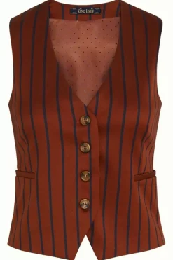 King Louie Tops & Shirts<Bianca Gilet Cubano Stripe Patina Brown