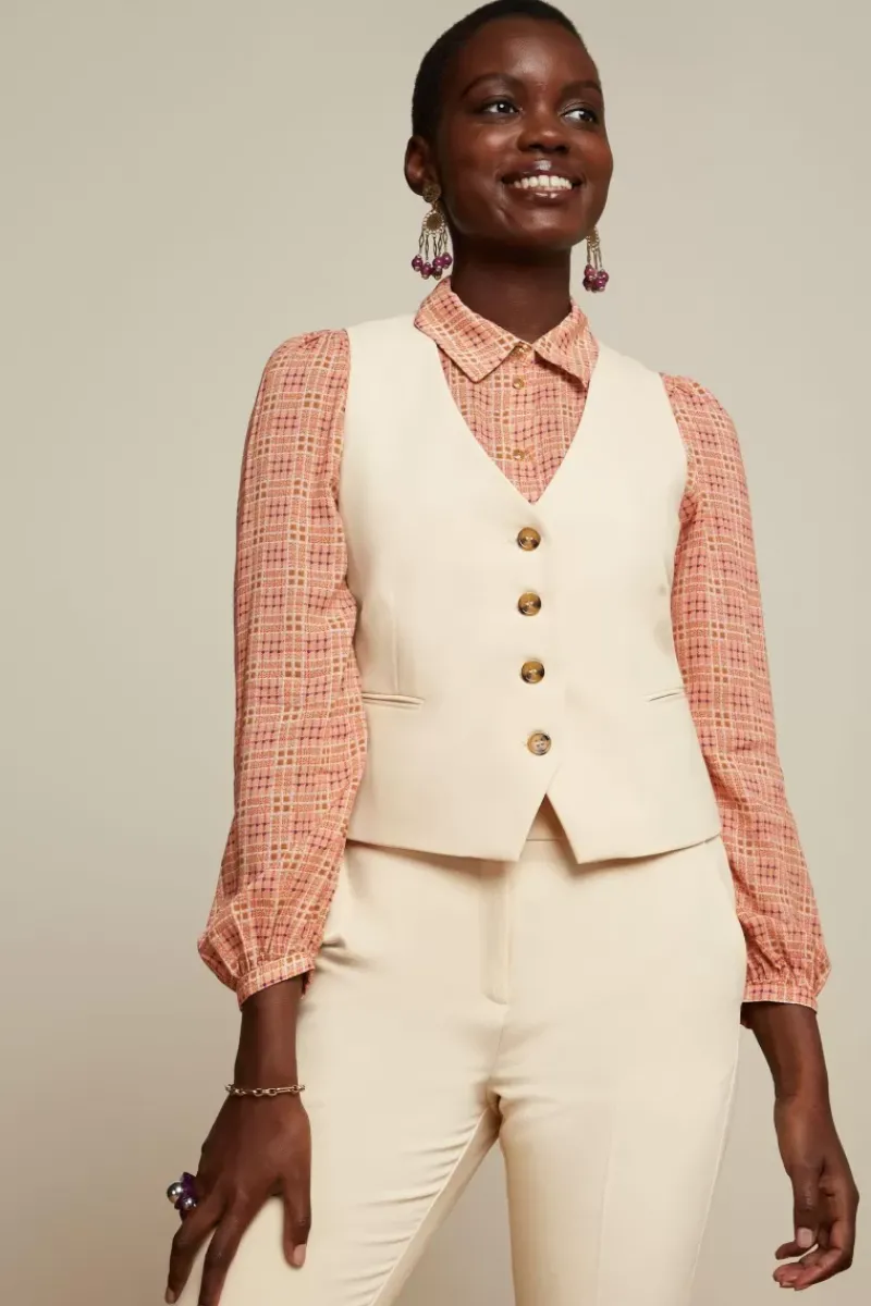 King Louie Tops & Shirts<Bianca Gilet Simonet Vanilla Cream
