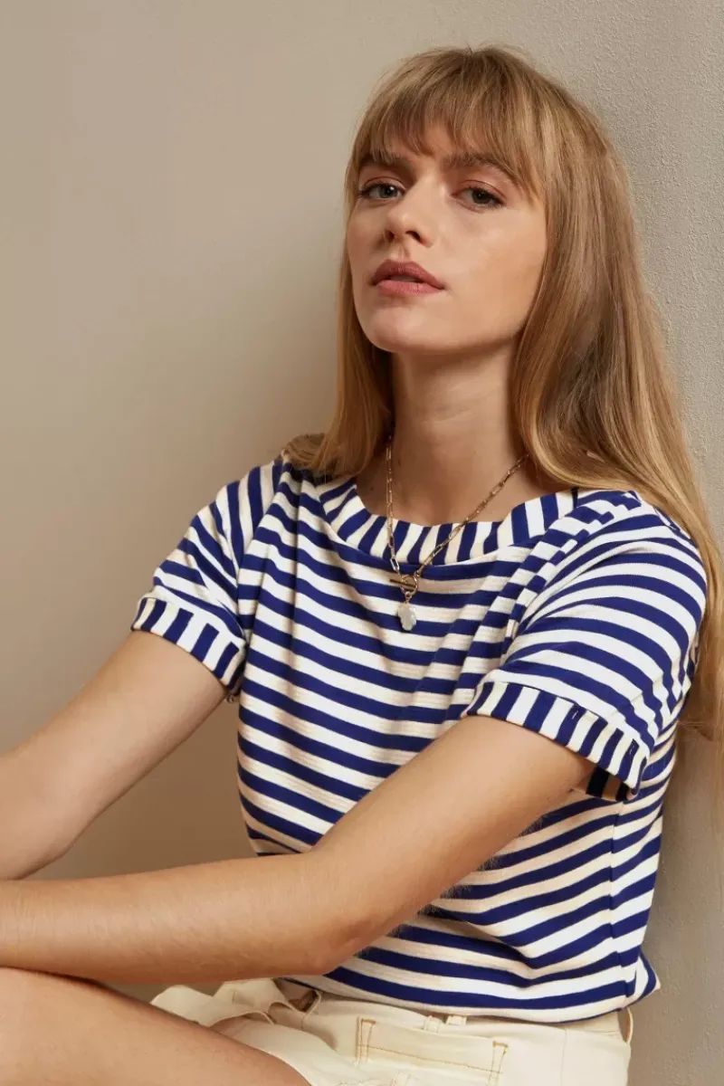 King Louie Tops & Shirts<Boatneck Top Chopito Stripe Deep Blue