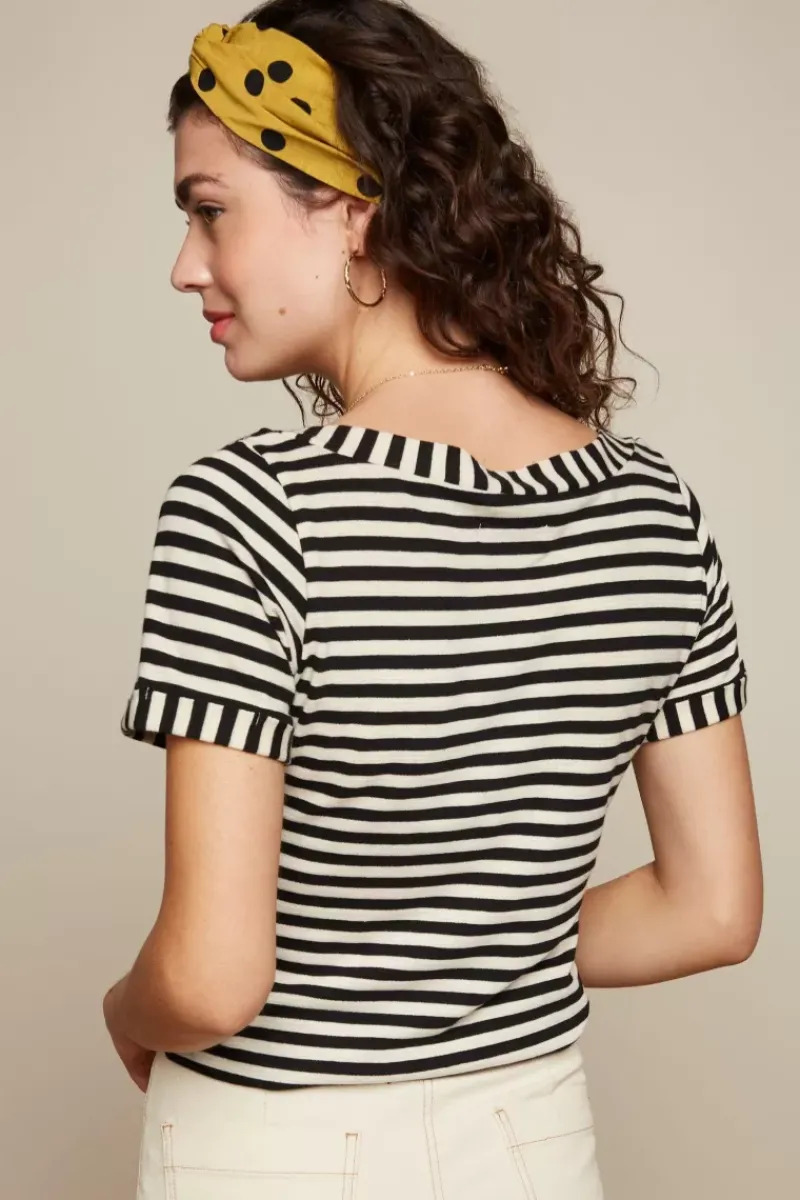King Louie Tops & Shirts<Boatneck Top Chopito Stripe Black