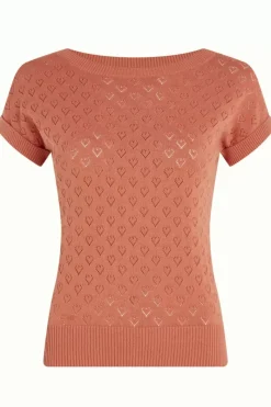 King Louie Tops & Shirts<Boatneck Top Heart Ajour Bci Langoustino Orange