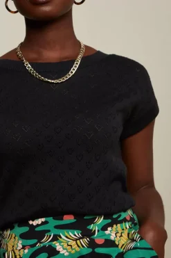 King Louie Tops & Shirts<Boatneck Top Heart Ajour Bci Black