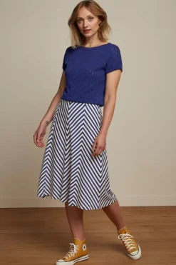 King Louie Tops & Shirts<Boatneck Top Heart Ajour Bci Dazzling Blue