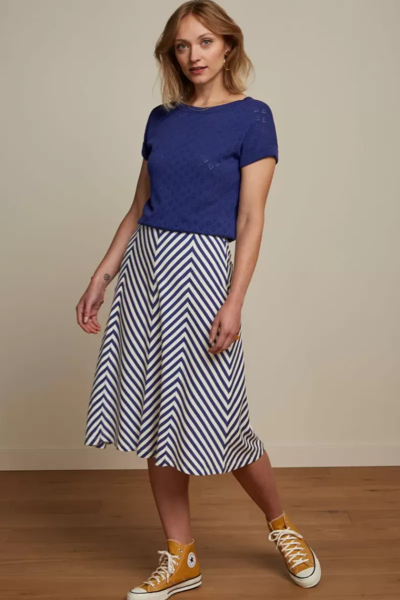 King Louie Tops & Shirts<Boatneck Top Heart Ajour Bci Dazzling Blue