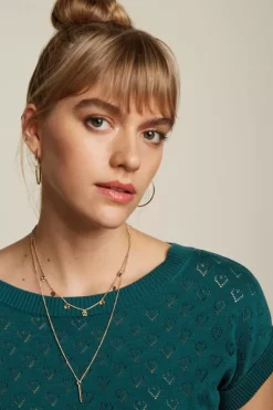 King Louie Tops & Shirts<Boatneck Top Heart Ajour Bci Dragonfly Green