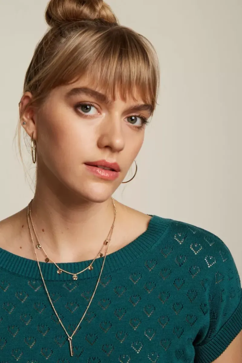 King Louie Tops & Shirts<Boatneck Top Heart Ajour Bci Dragonfly Green