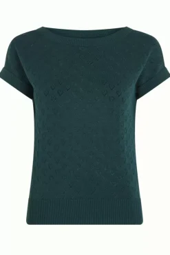 King Louie Tops & Shirts<Boatneck Top Heart Ajour Bci Dragonfly Green